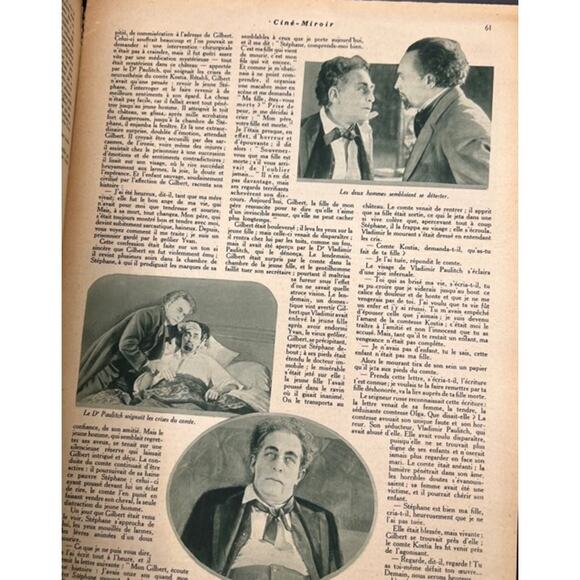 Rare 1925 French Cine Miroir Conrad Veidt Magazine Count Kostia, Dr. Caligari - Picture 2 of 5